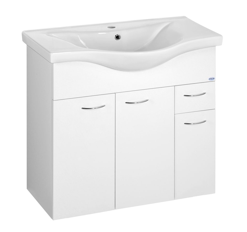 Aqualine Keramia Fresh kast 75.1x35x74 cm hangend onder de wastafel wit 50082A