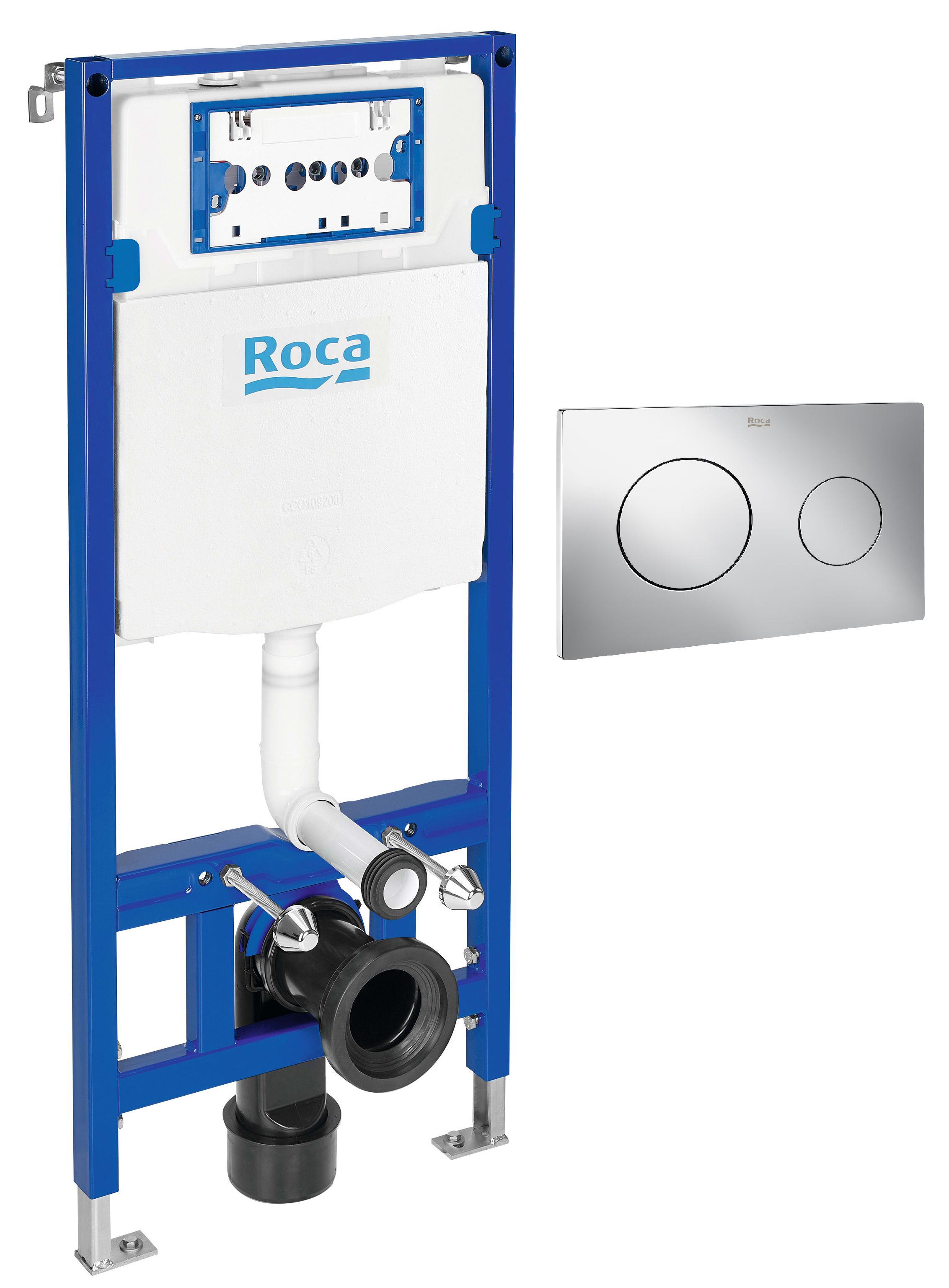 Set inbouwframe Roca Duplo One A890070020, spoelknop Roca PL A890189001