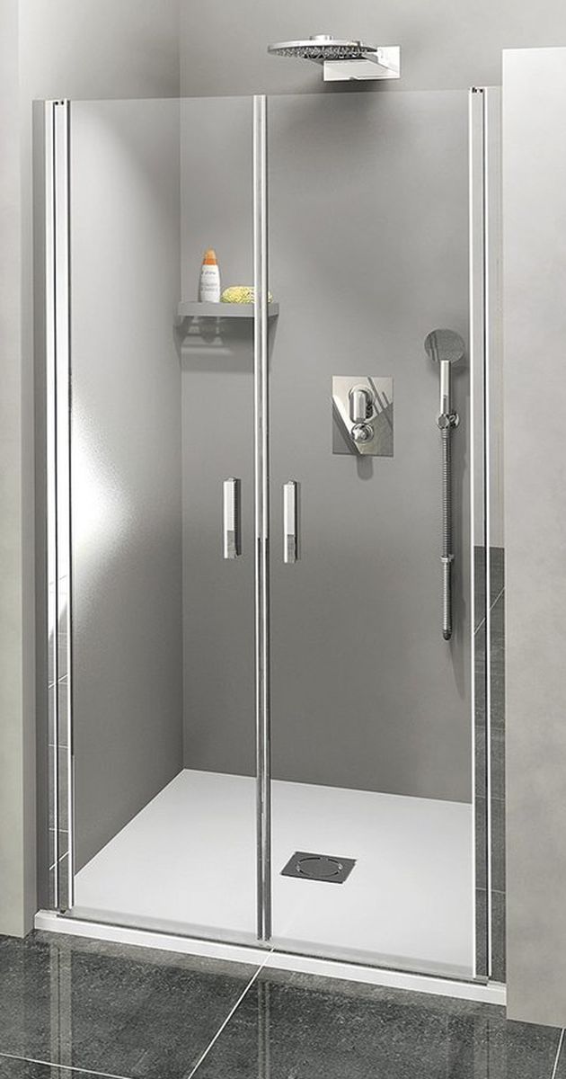 Polysan Zoom Line Black douchedeur 100 cm kantelbaar chroom glans/helder glas ZL1710