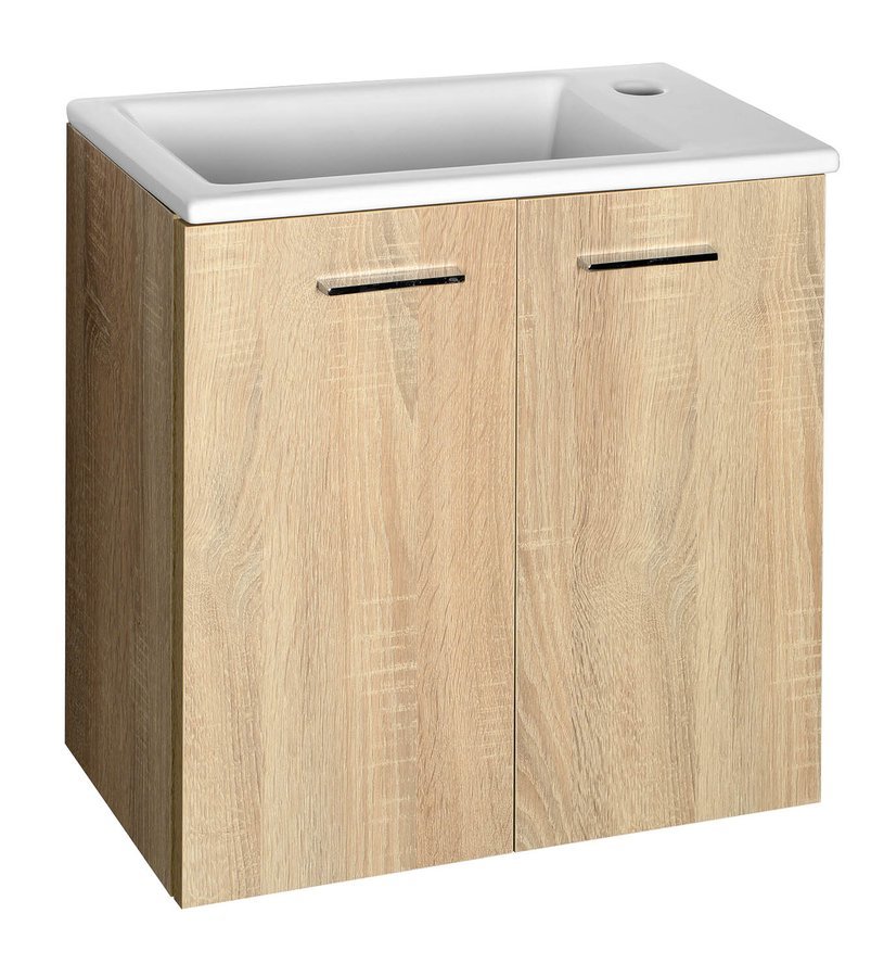 Aqualine Zoja kast 49.5x24.5x50 cm hangend onder de wastafel eik 51047DP