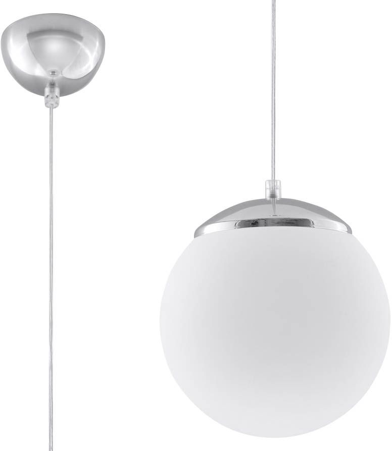 Sollux Lighting Ugo hanglamp 1x60 W wit-chroom SL.0263