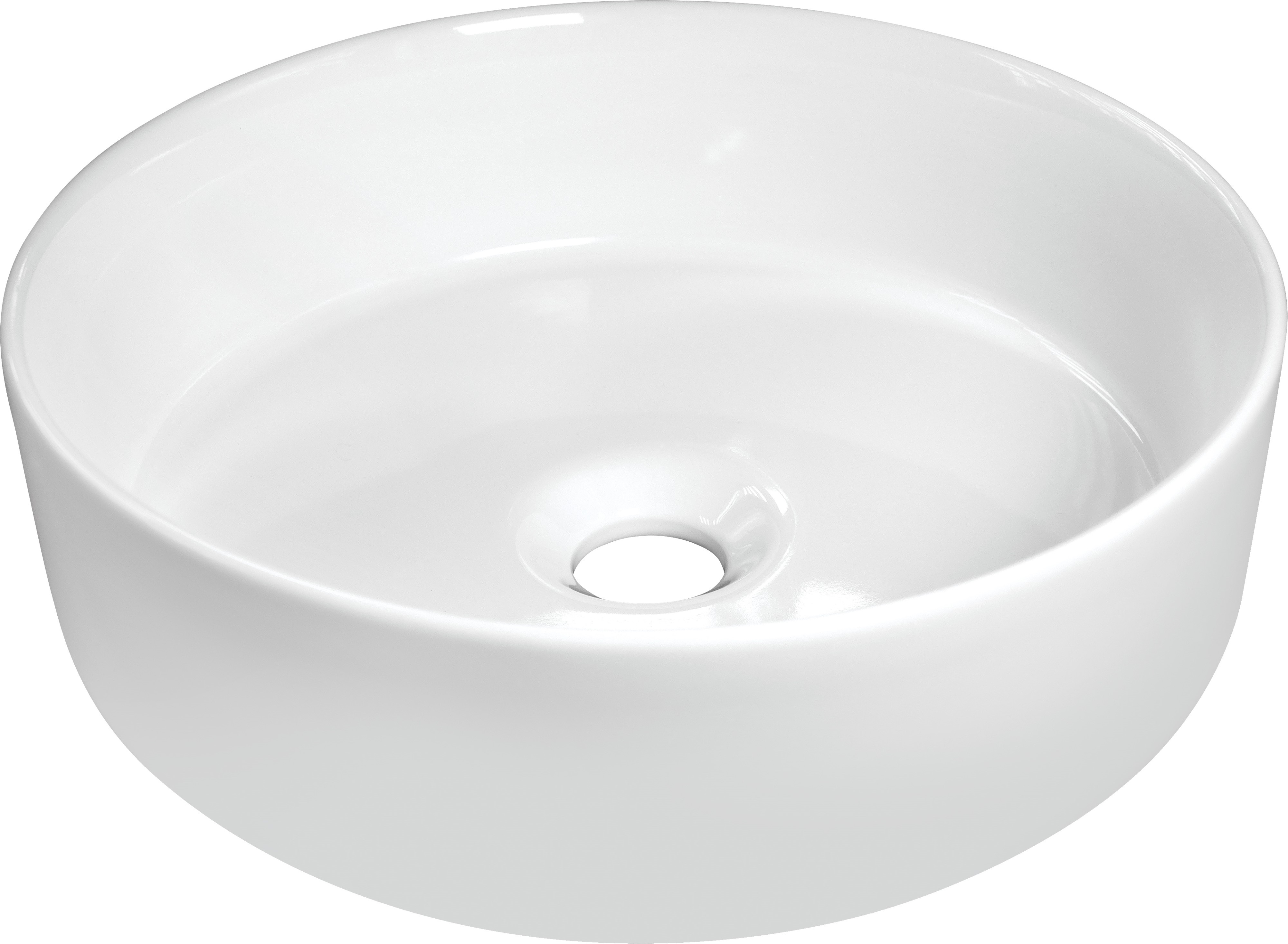 Deante Silia wastafel 36x36 cm rond opbouw wit glans CDL_6U4S