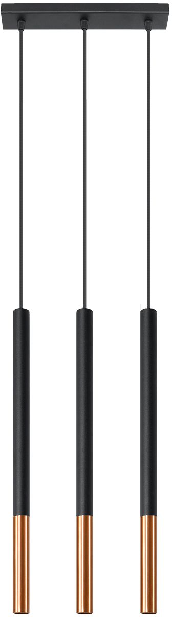 Sollux Lighting Mozaica hanglamp 3x40 W zwart-koper SL.0889