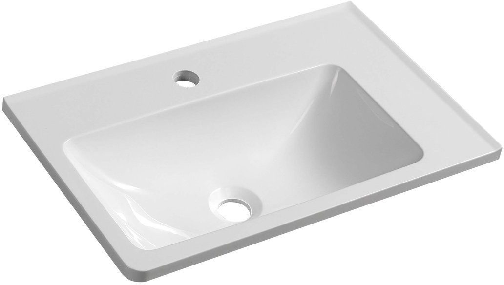 Sapho Arana wastafel 56x35 cm rechthoekig klassiek wit glans AN056