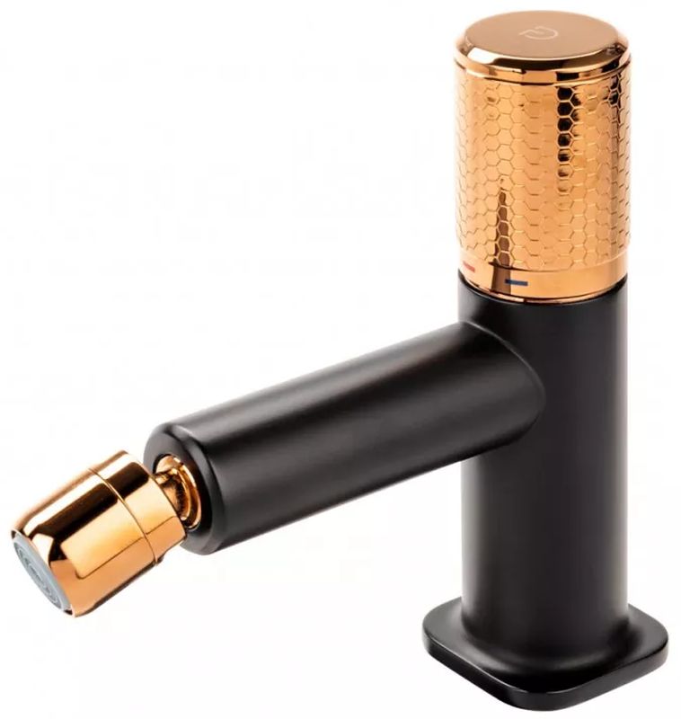 FDesign Ardesia bidetkraan staand zwart-gouden FD1-ARD-6-25