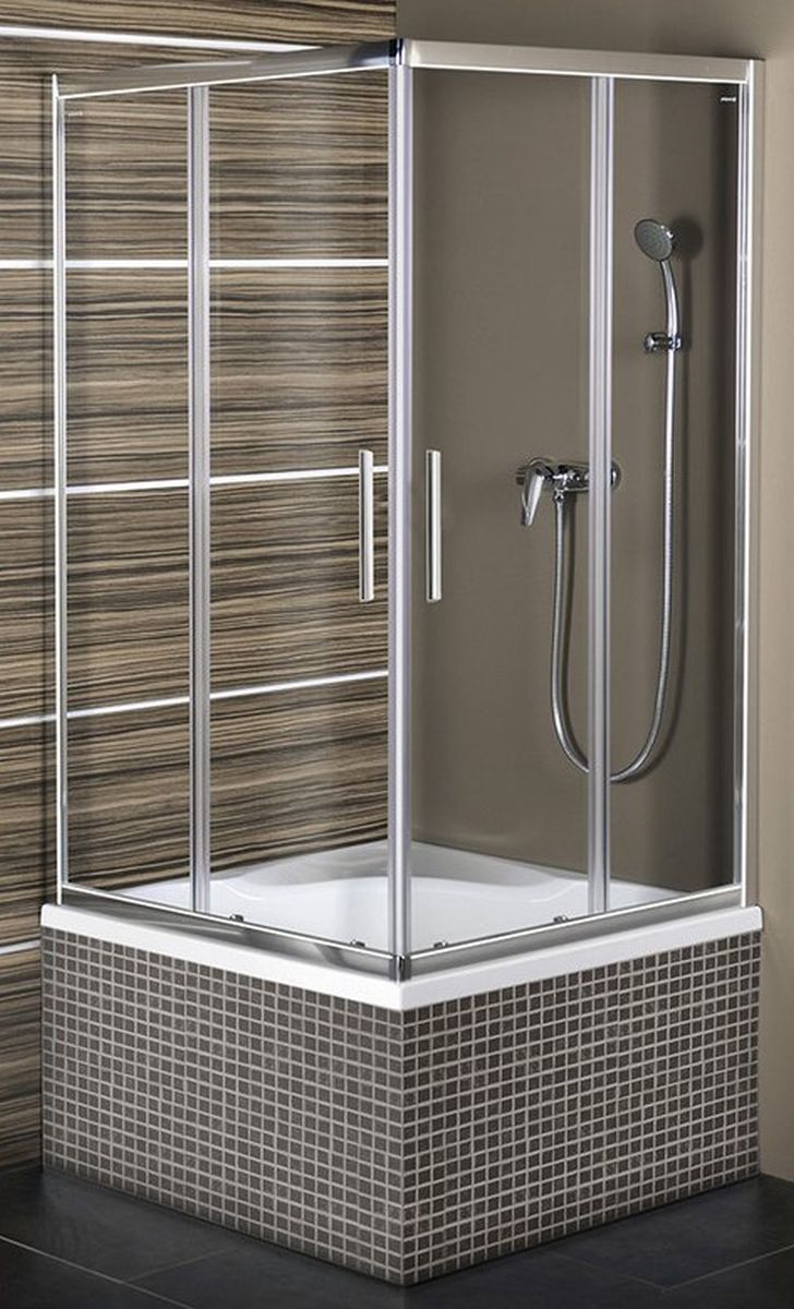 Polysan Carmen douchecabine 90x90 cm vierkant chroom glans/helder glas MD5116