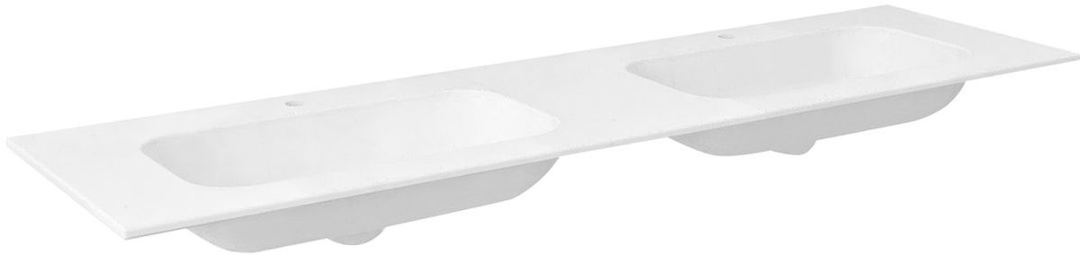 Sapho Aruba wastafel 190x51.5 cm rechthoekig meubel-dubbele wit mat AR190-B2M
