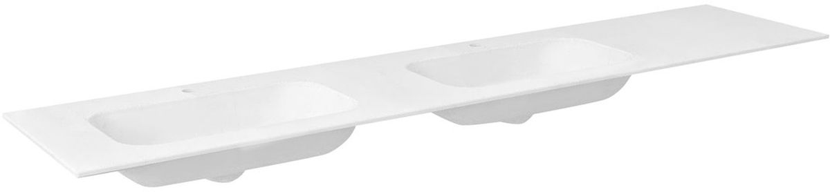 Sapho Aruba wastafel 240x51.5 cm rechthoekig meubel-dubbele wit mat AR240-B2L