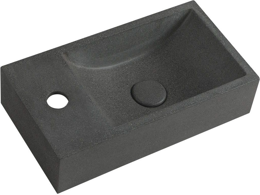 Sapho Small wastafel 40x22 cm rechthoekig klassiek zwart mat AR403