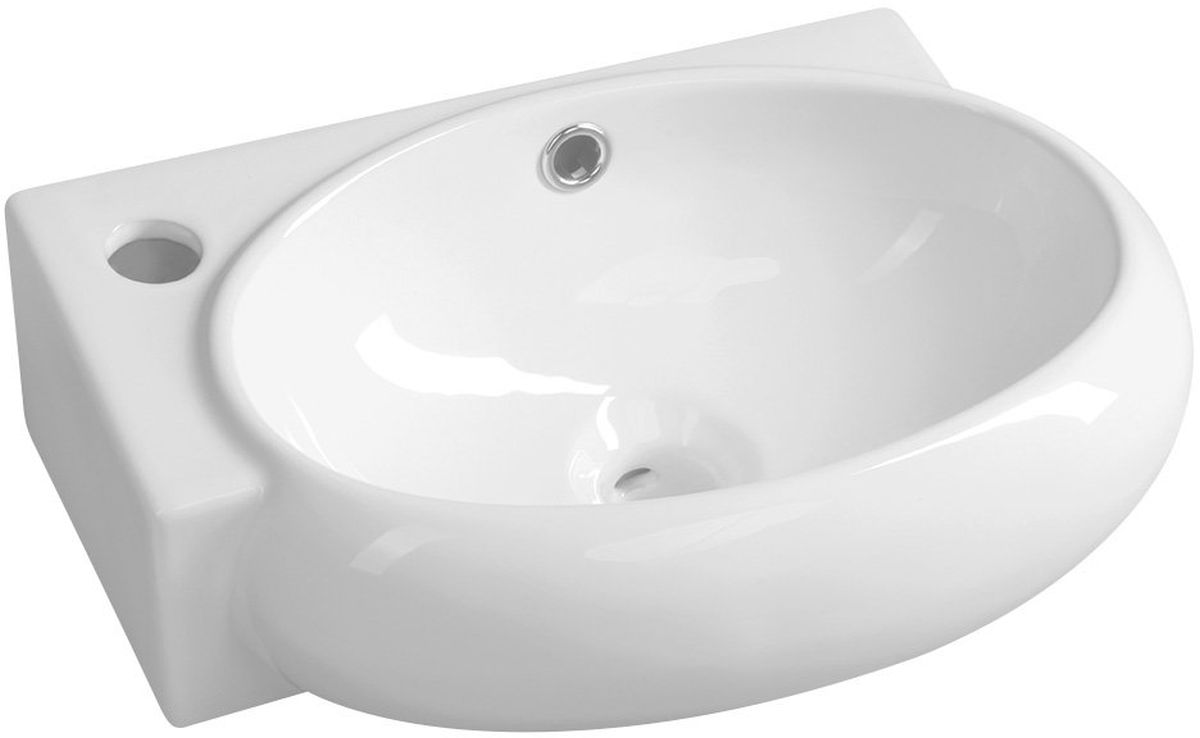 Sapho Small wastafel 43x28.5 cm klassiek wit glans AR498