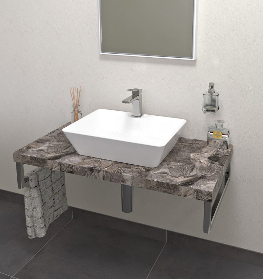 Sapho Avice badkamerblad 100x49.5 cm grijs AV1010