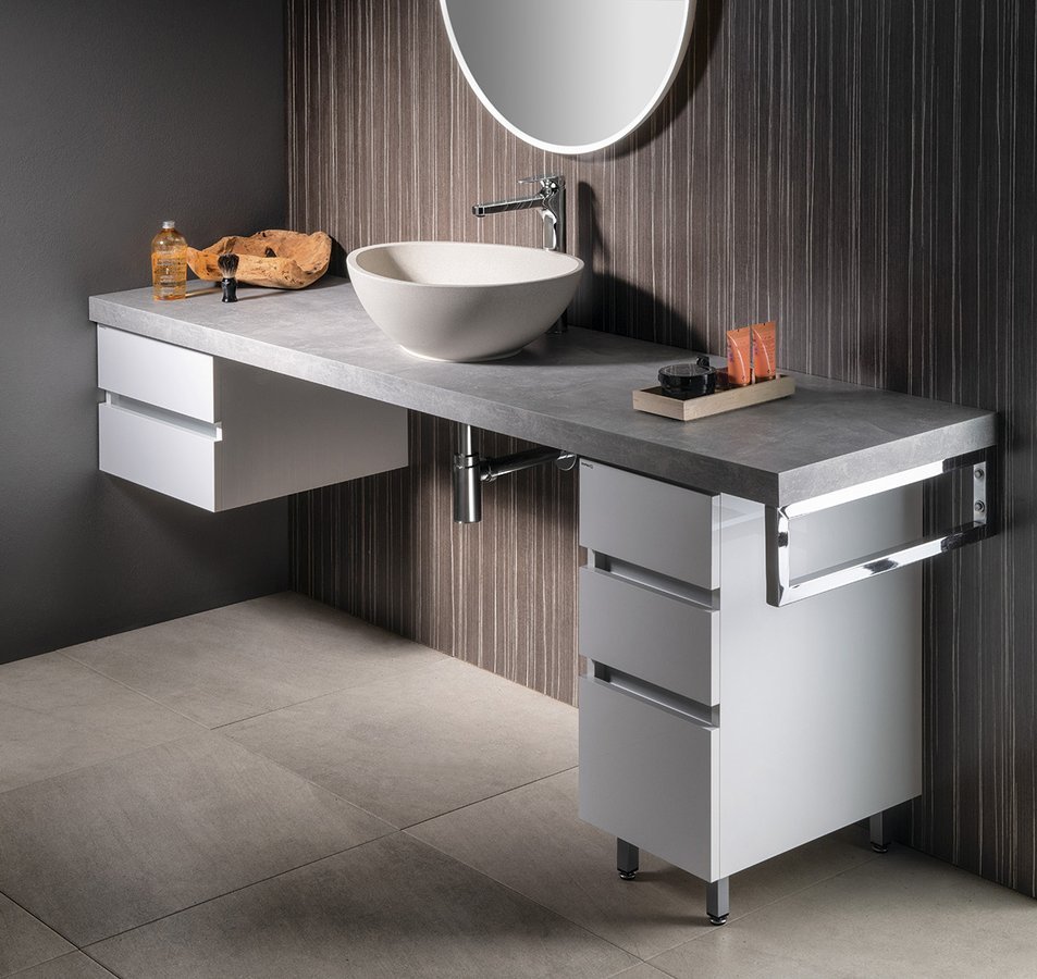 Sapho Avice badkamerblad 170x49.5 cm grafiet-grijs AV177