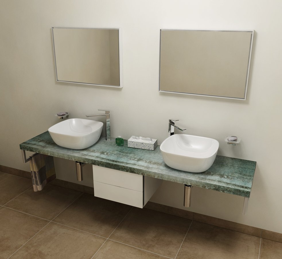 Sapho Avice badkamerblad 180x49.5 cm grafiet-blauw AV186