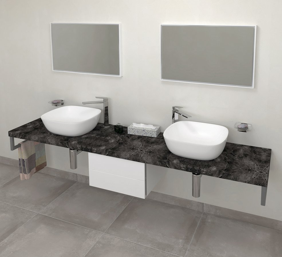 Sapho Avice badkamerblad 180x49.5 cm grafiet AV189