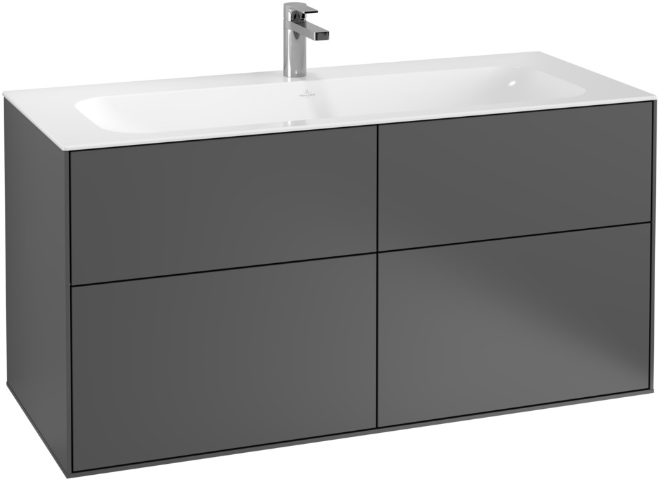 Villeroy & Boch Finion kast 119.6x49.8x59.1 cm hangend onder de wastafel antraciet F05000GK