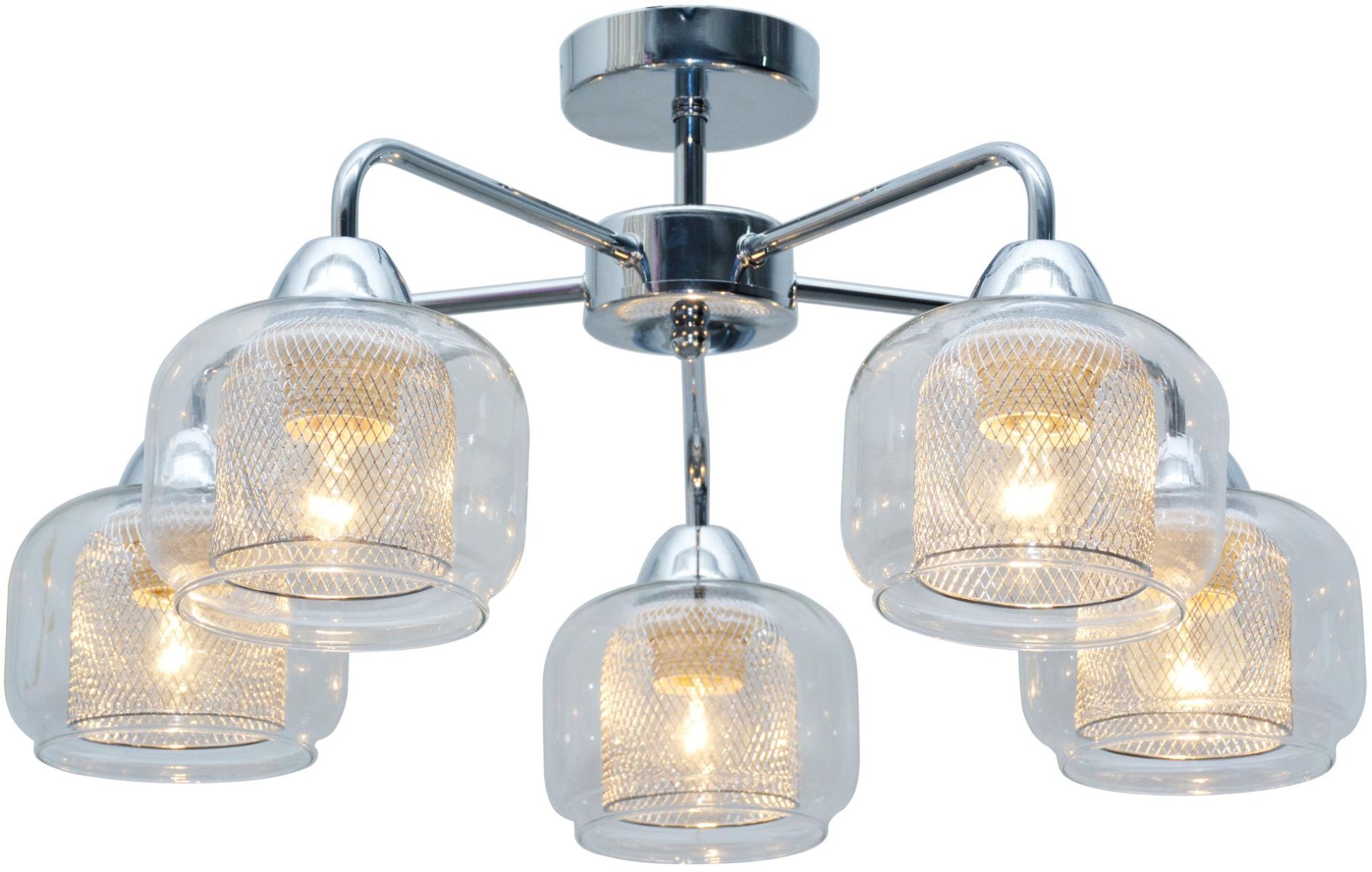 Candellux Ray plafondlamp 5x40 W chroom-doorzichtig 35-67104