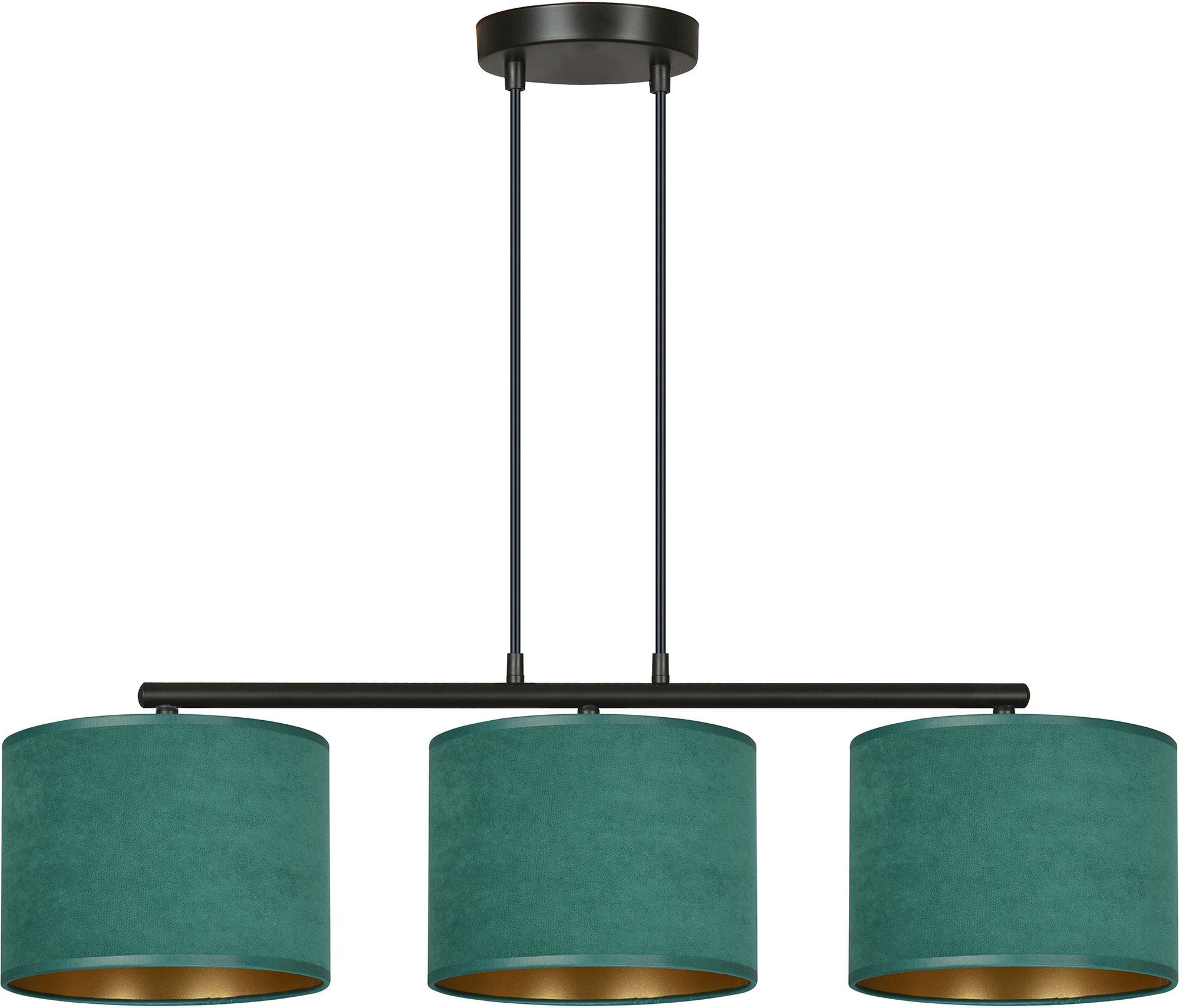 Emibig Hilde hanglamp 1x15 W zwart-groen-gouden 1051/3