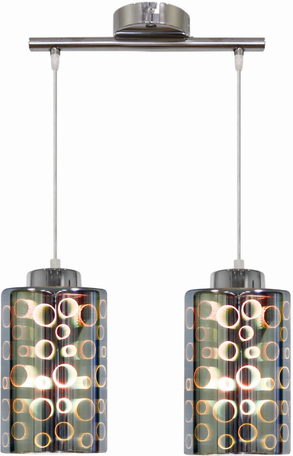 Candellux Nocturno hanglamp 2x40 W chroom-veelkleurig 32-57693