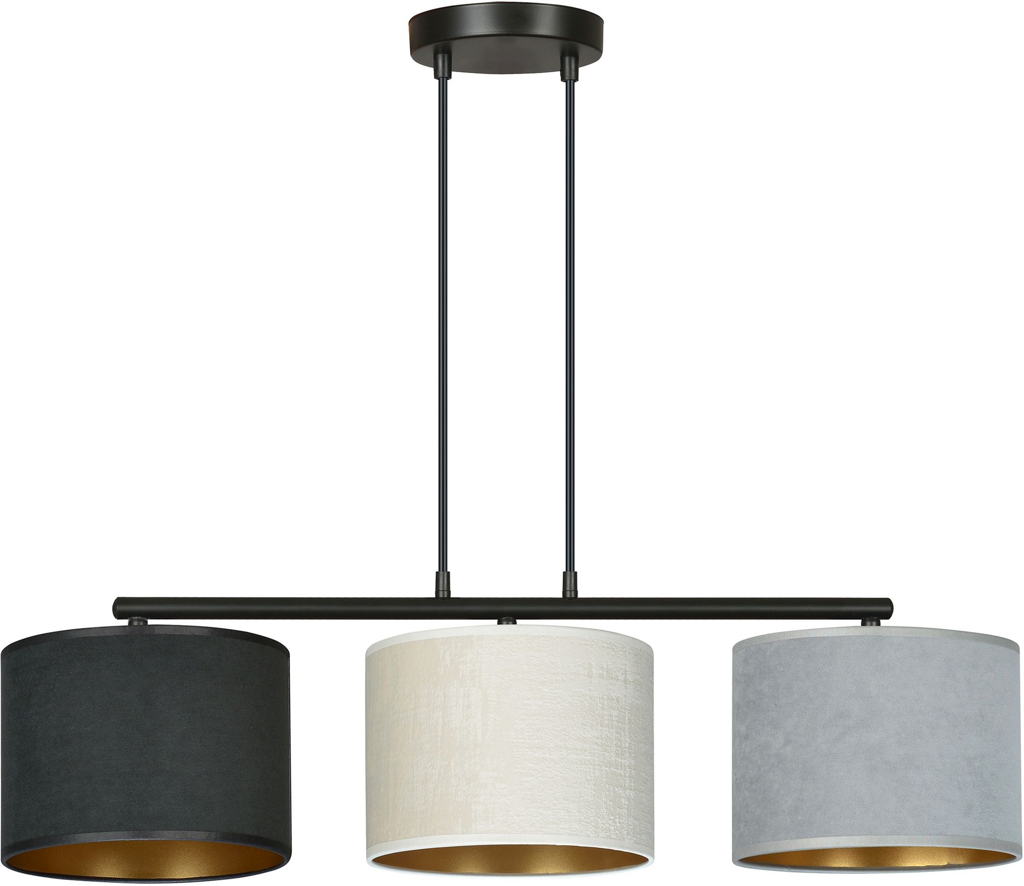 Emibig Hilde hanglamp 1x15 W wit-zwart-gouden-grijs/askleur 1055/3