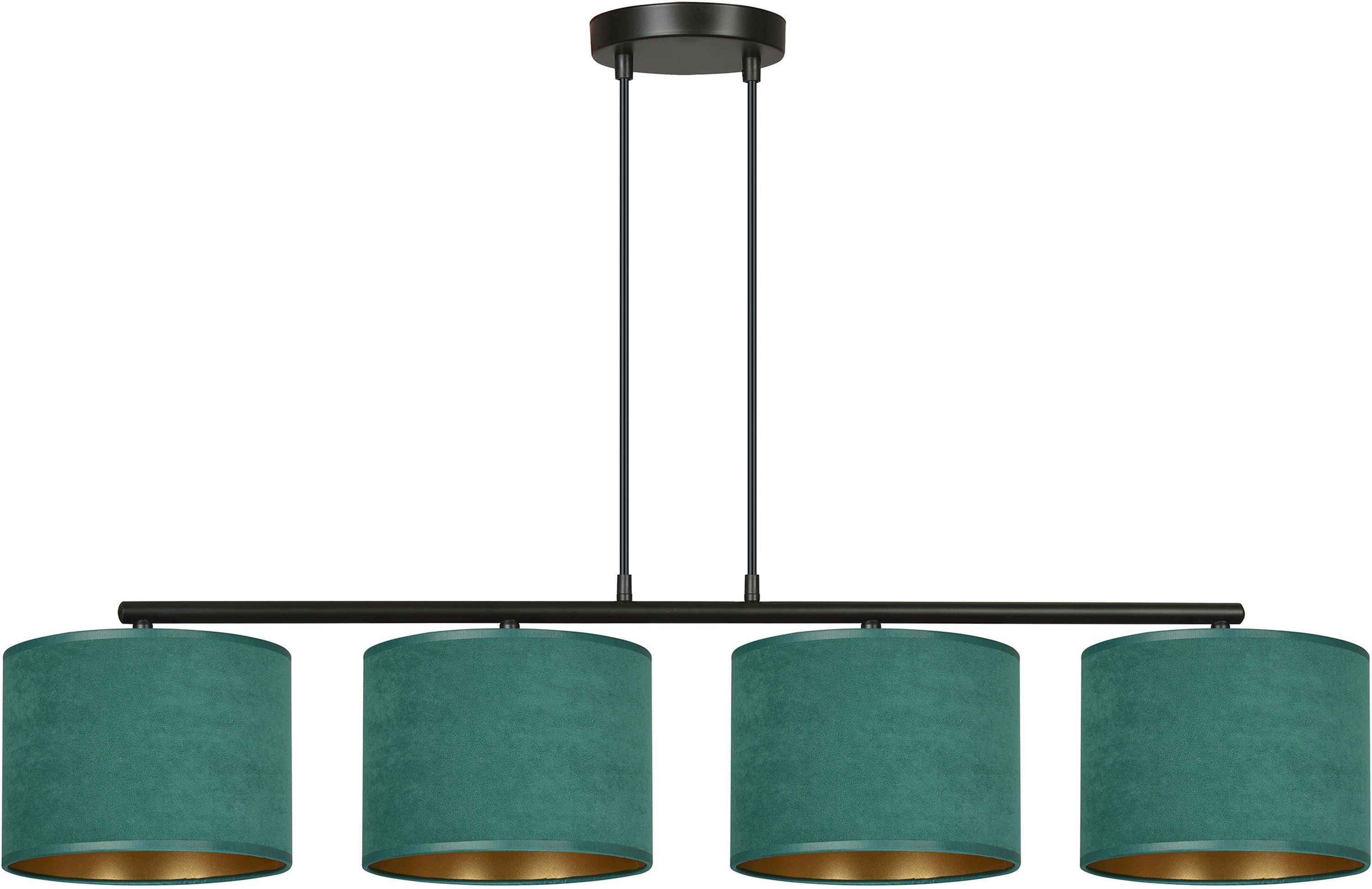 Emibig Hilde hanglamp 4x15 W zwart-groen-gouden 1051/4
