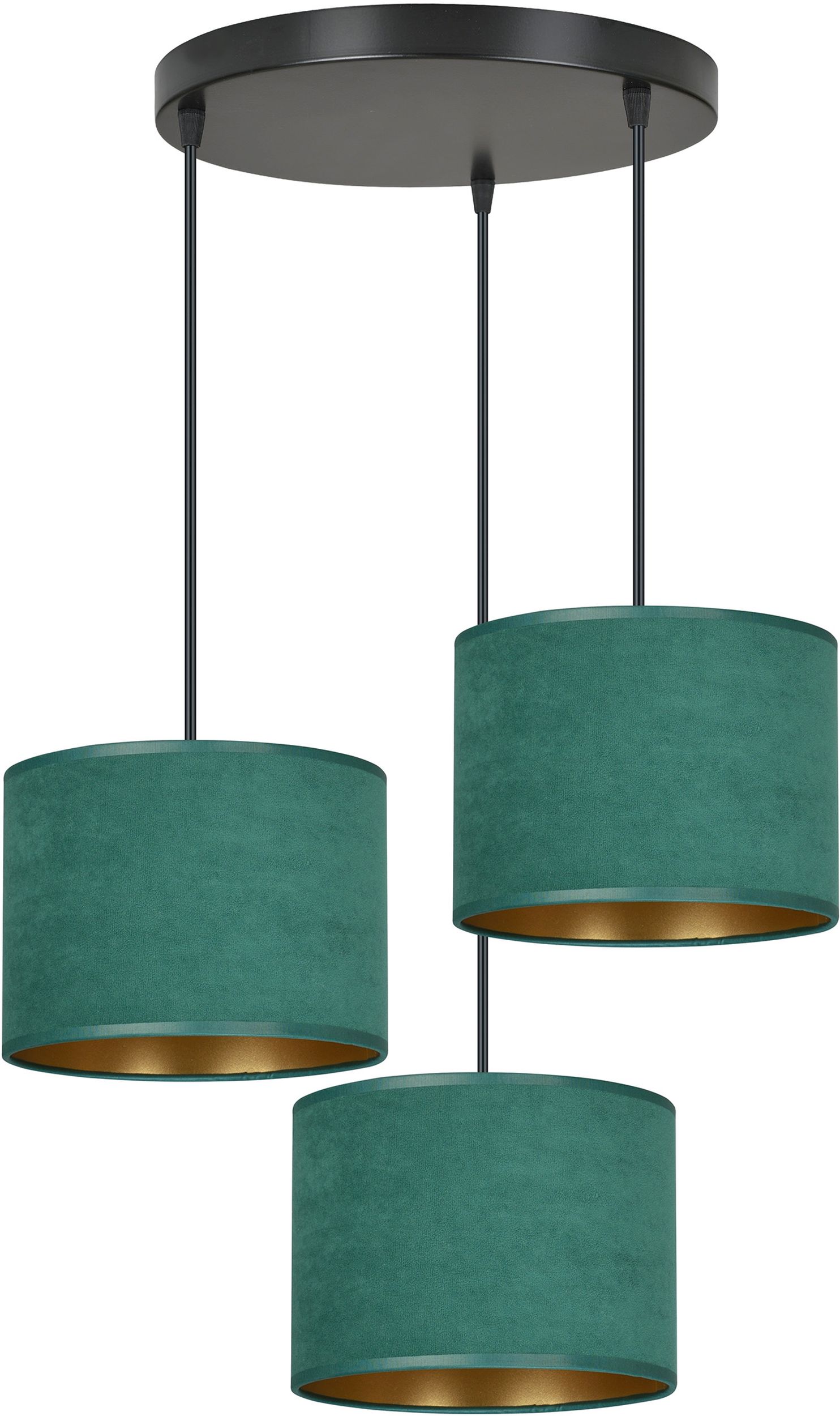 Emibig Hilde hanglamp 3x15 W groen-gouden 1051/3PREM
