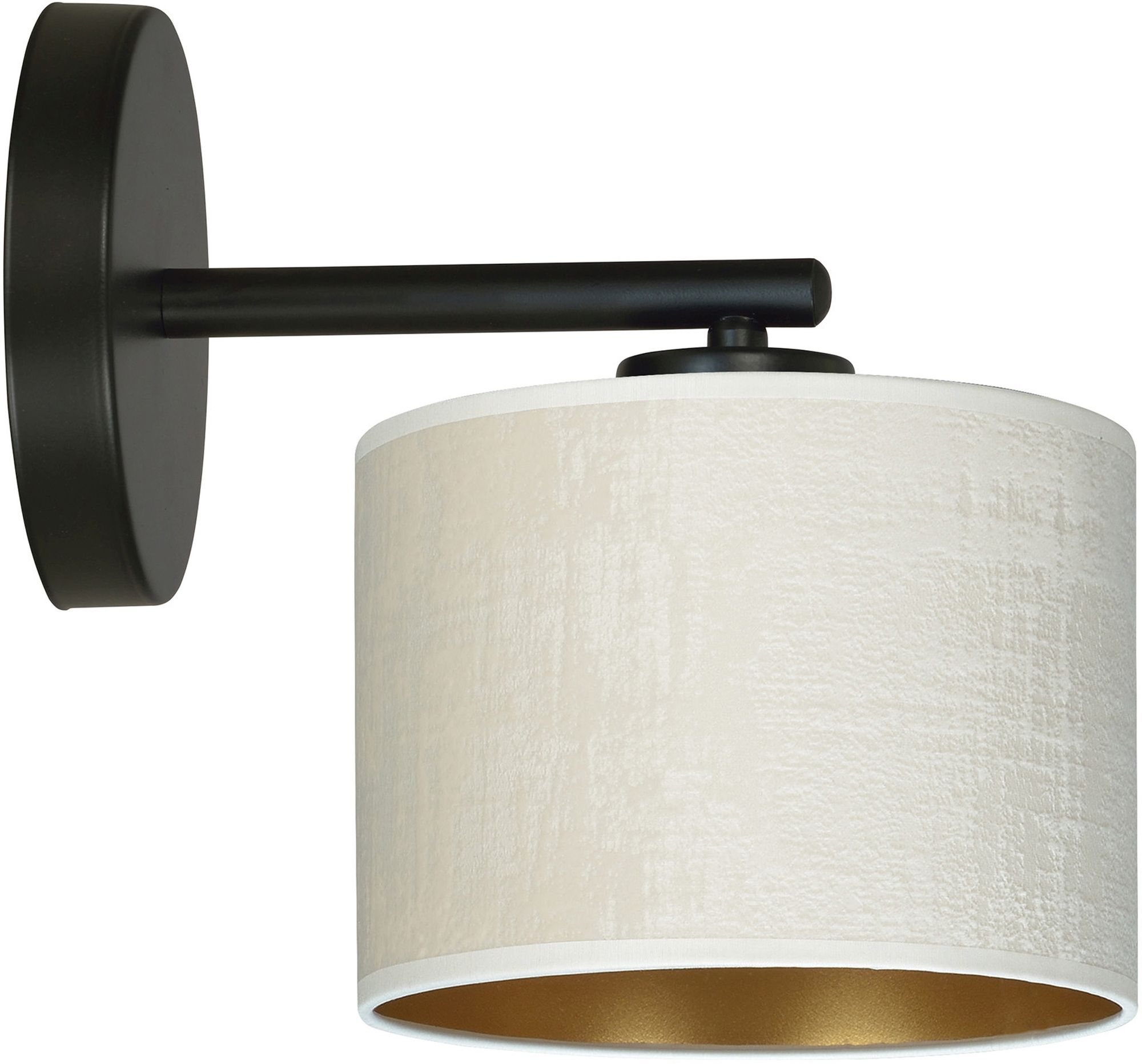 Emibig Hilde wandlamp 1x15 W wit-zwart-gouden 1052/K1