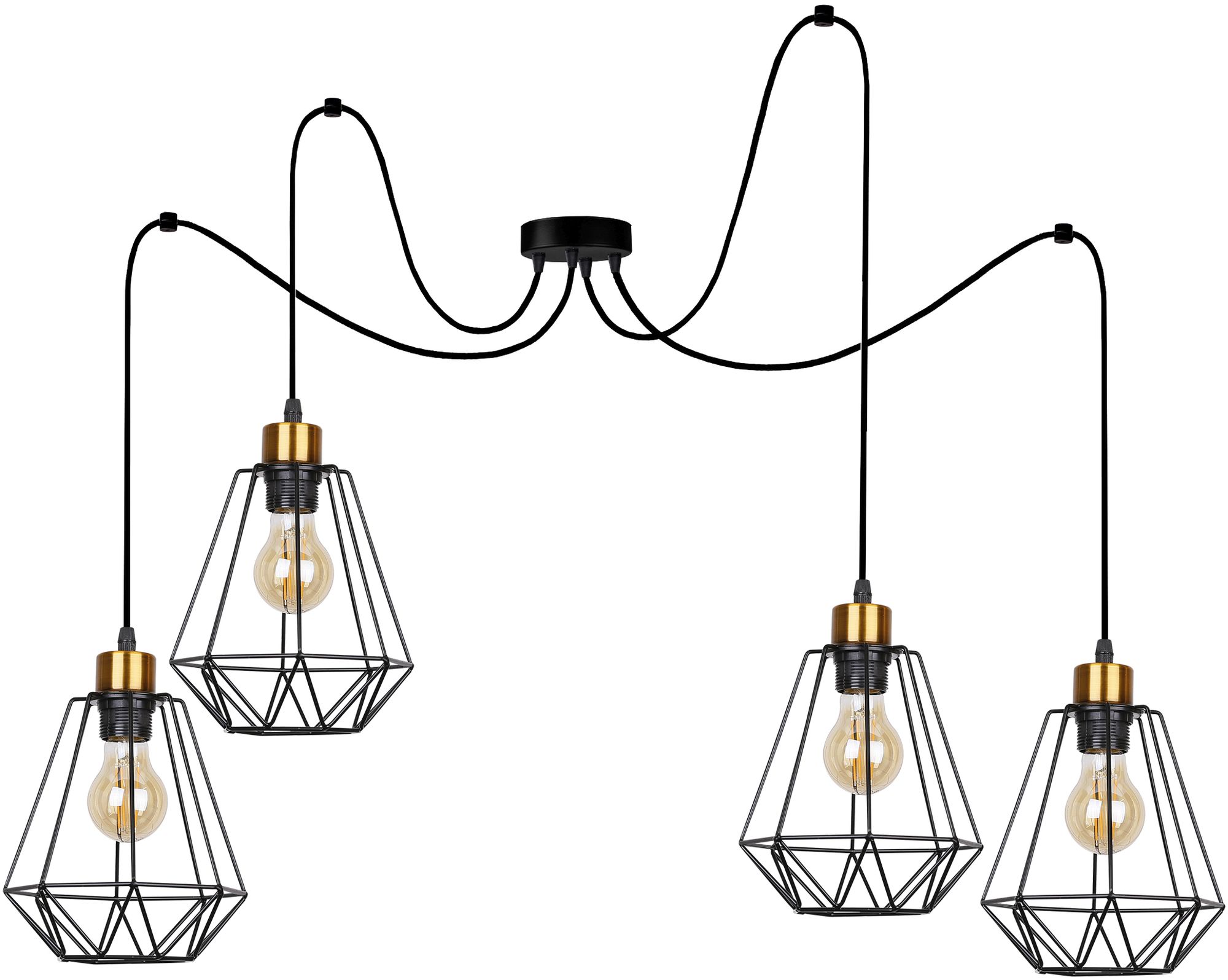Candellux Primo hanglamp 4x60 W zwart-edelroest 34-00309