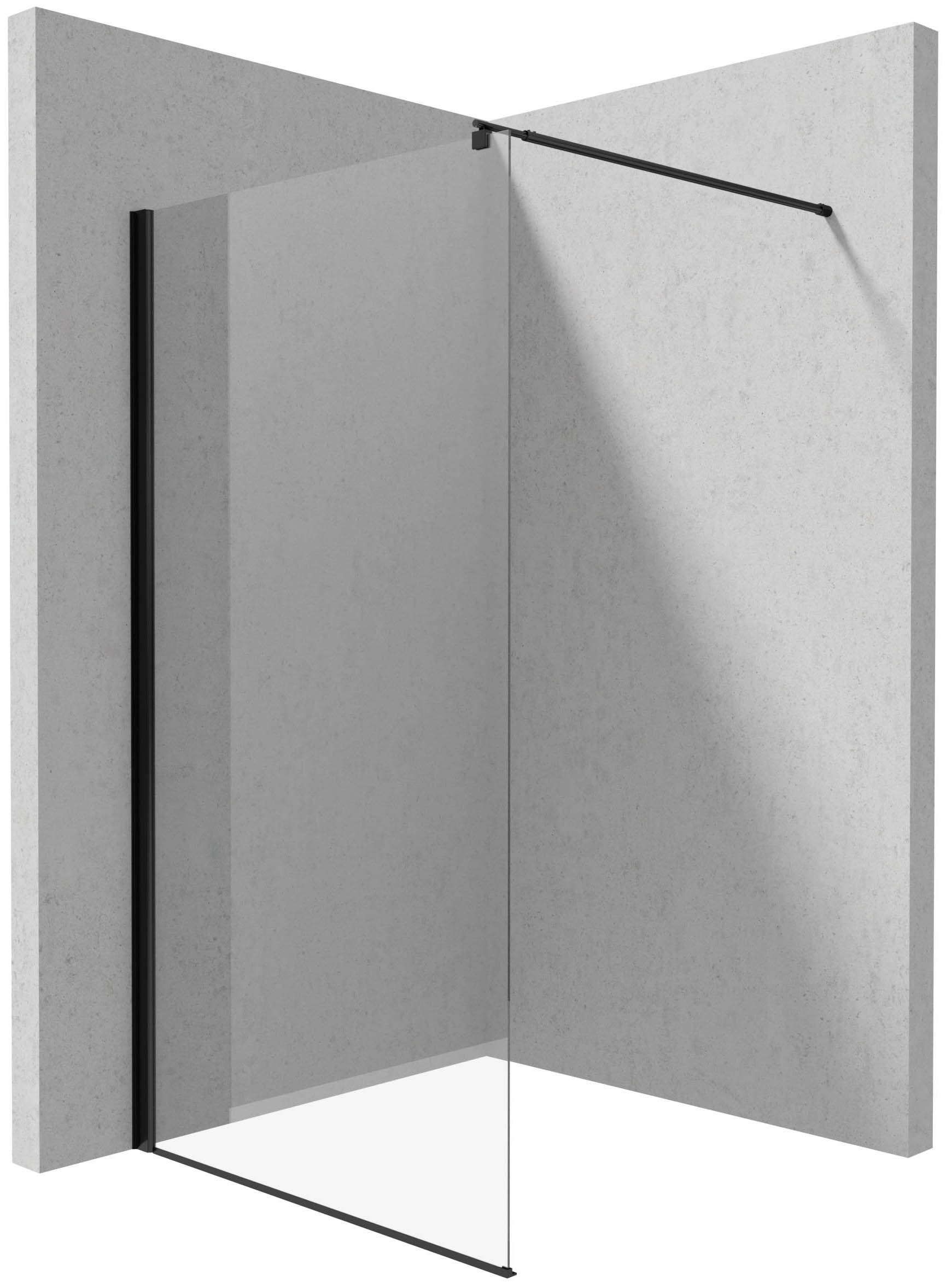 Deante Kerria Plus inloopdouchewand 110 cm zwart mat/helder glas KTS_N31P