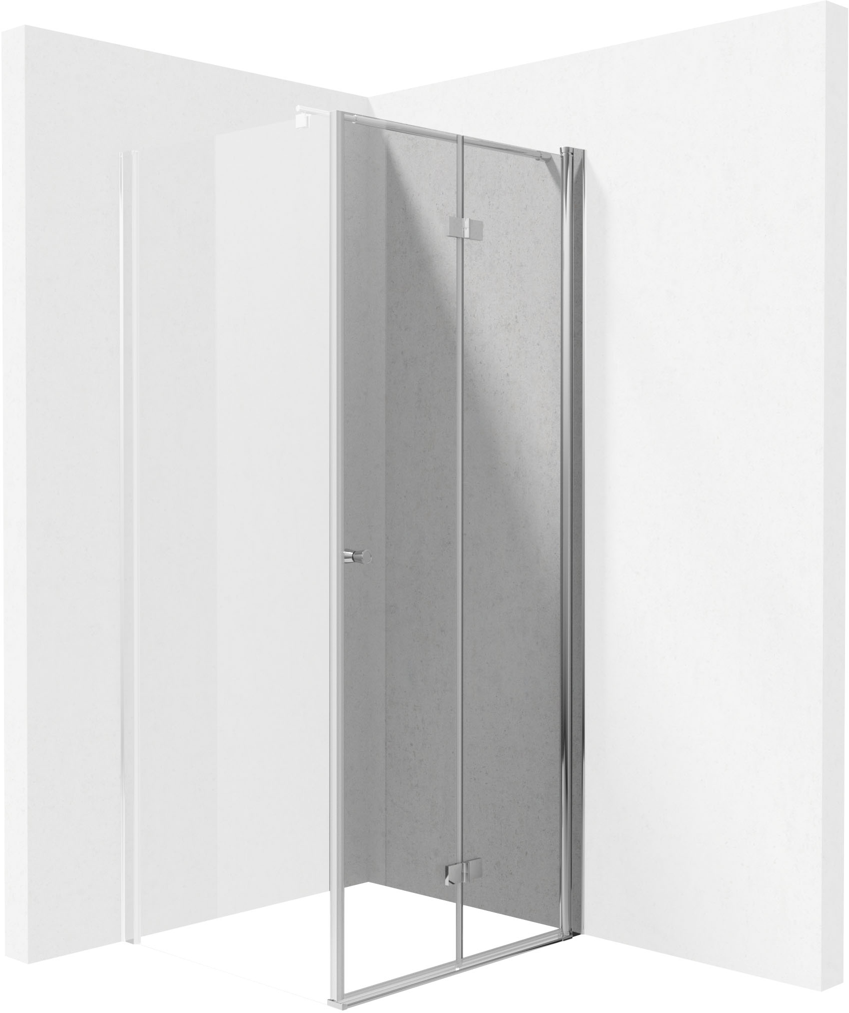 Deante Kerria Plus douchedeur 70 cm vouwbaar chroom glans/helder glas KTSX047P