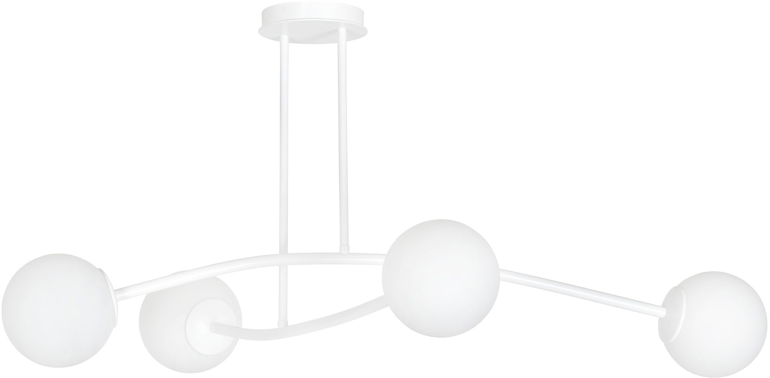 Emibig Halldor plafondlamp 4x10 W wit-melkachtig 1025/4