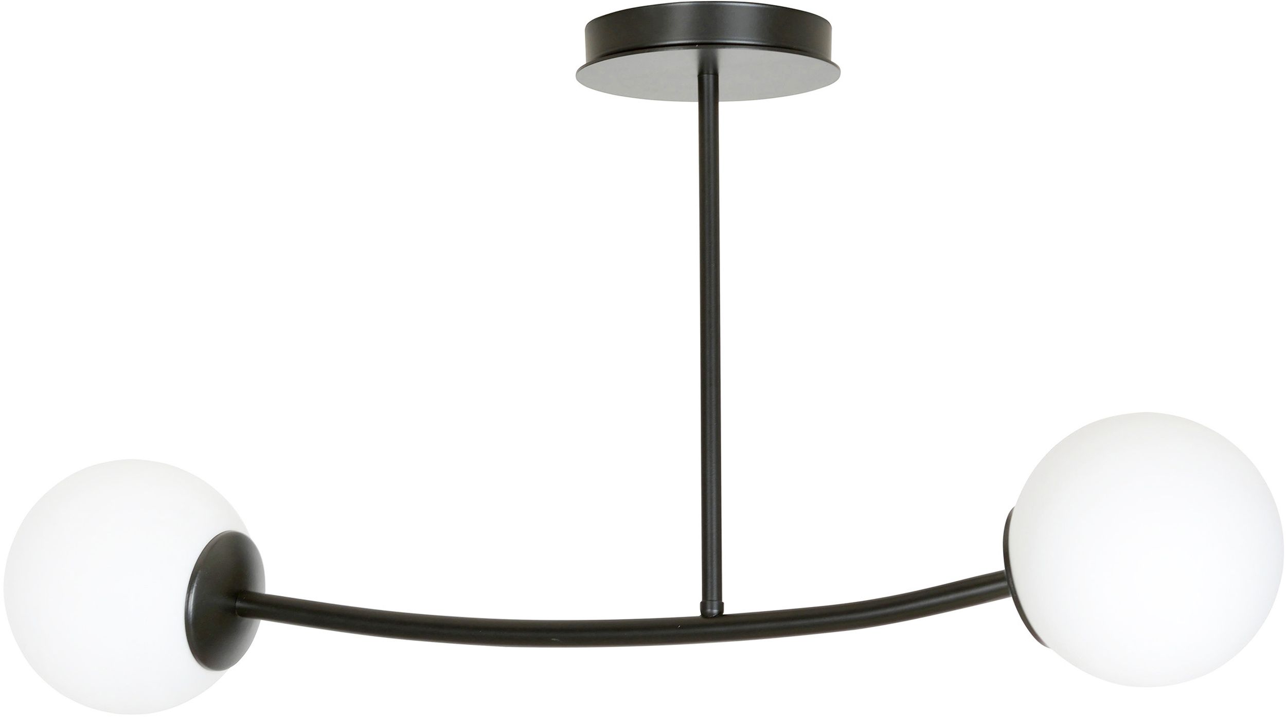 Emibig Halldor plafondlamp 2x10 W zwart-melkachtig 1024/2