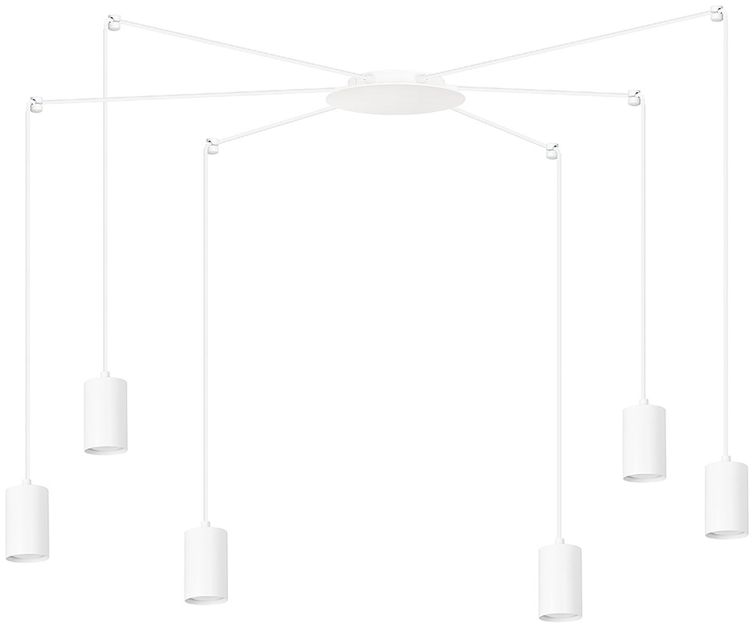 Emibig Traker hanglamp 6x8 W wit 525/6