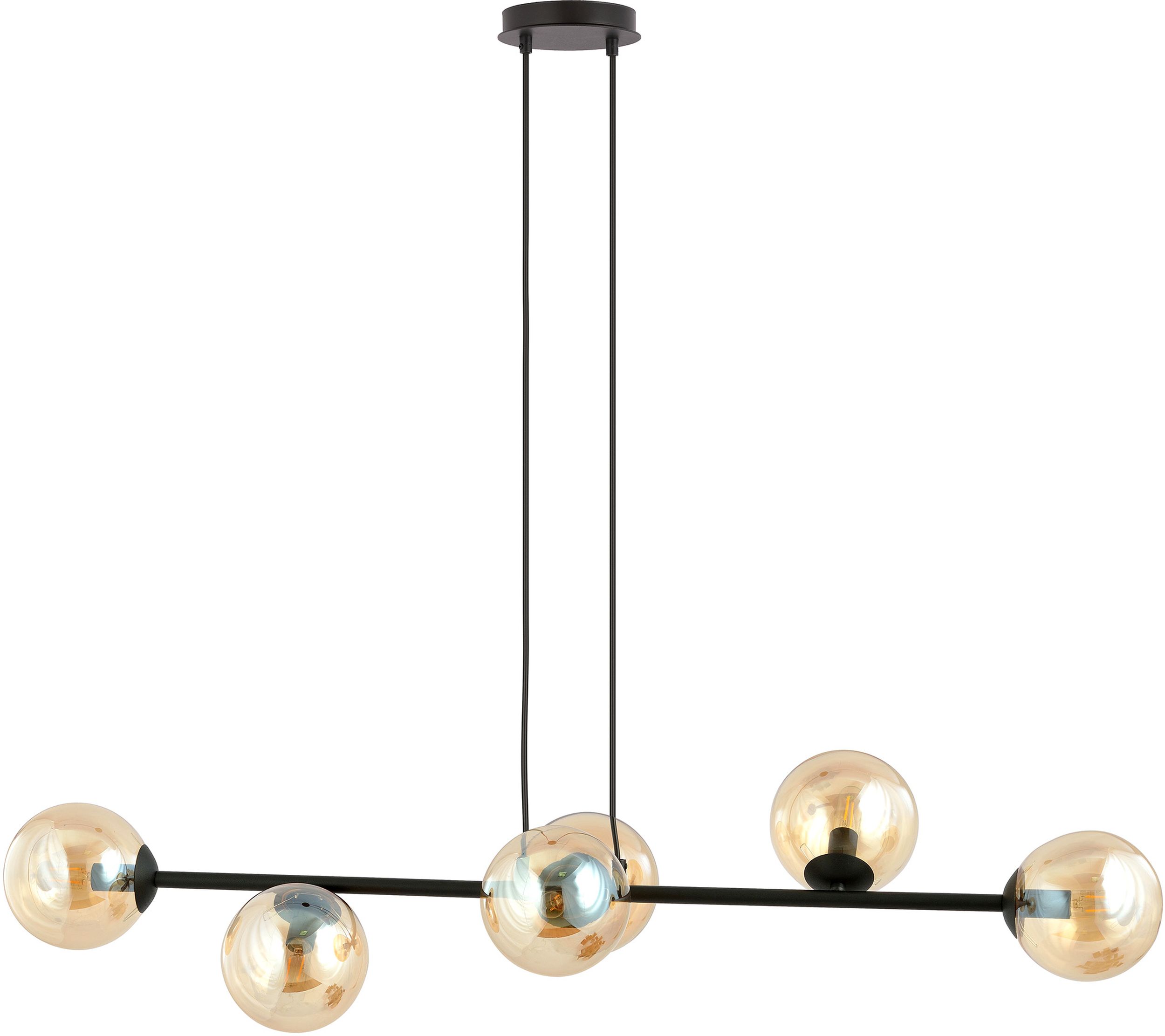 Emibig Rossi hanglamp 6x10 W zwart-amber 876/6