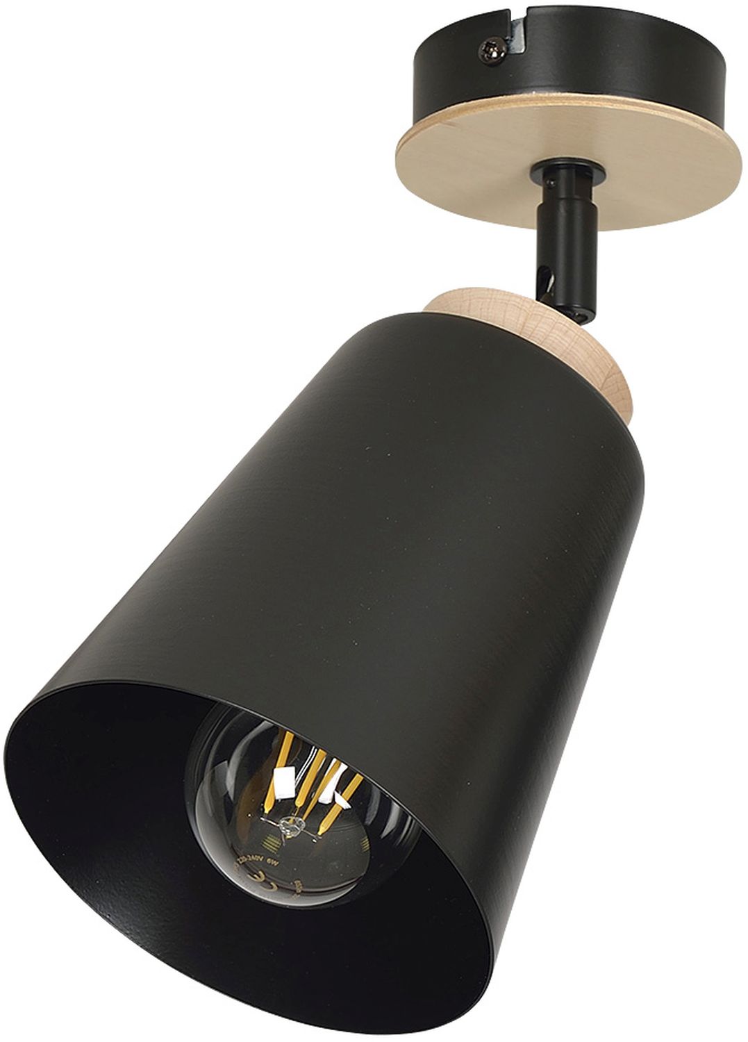 Emibig Atlas plafondlamp 1x15 W zwart-hout 725/1