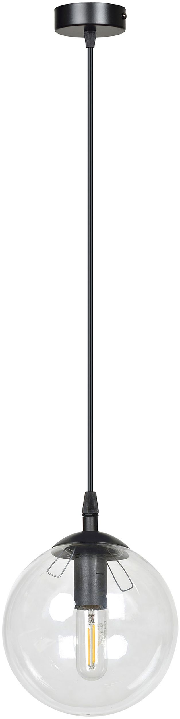 Emibig Cosmo hanglamp 1x10 W zwart-doorzichtig 711/1
