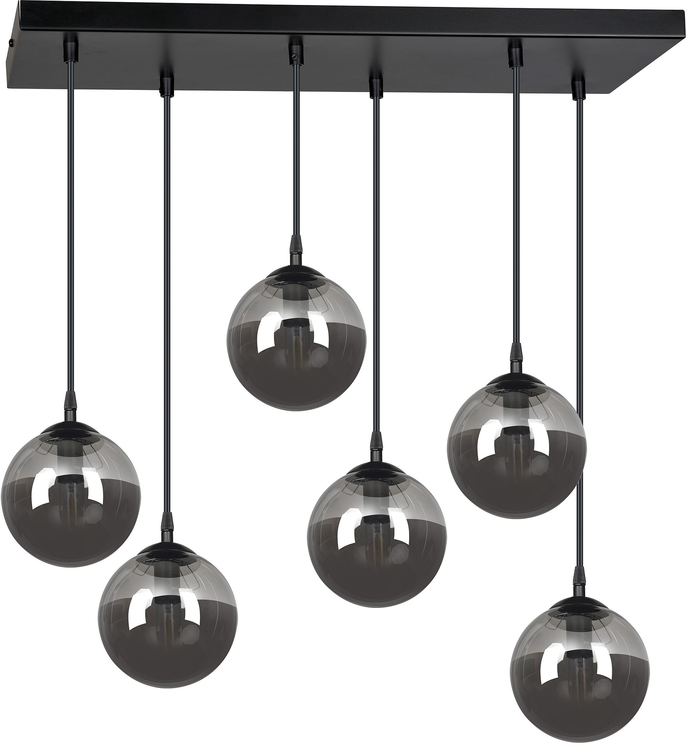 Emibig Cosmo hanglamp 6x10 W zwart-grafiet 712/6