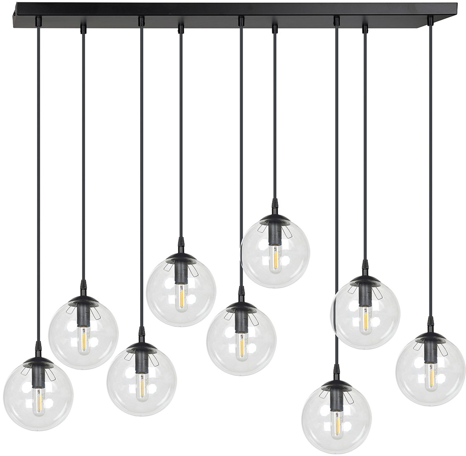 Emibig Cosmo hanglamp x10 W zwart-doorzichtig 711/9