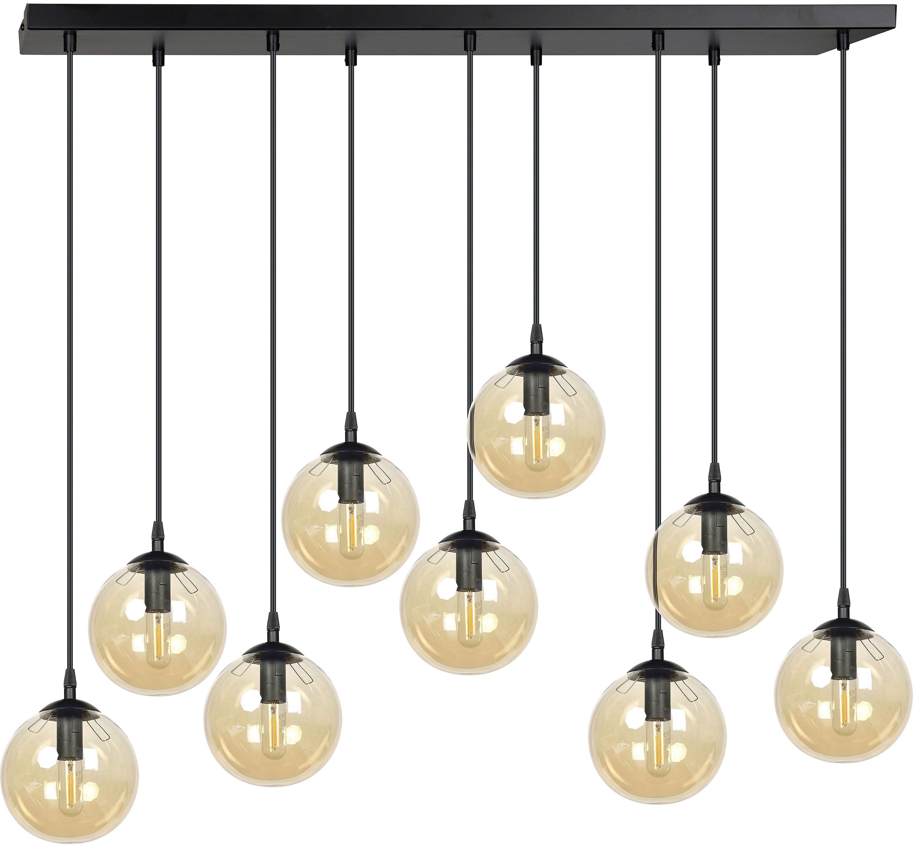 Emibig Cosmo hanglamp x10 W zwart-amber 713/9