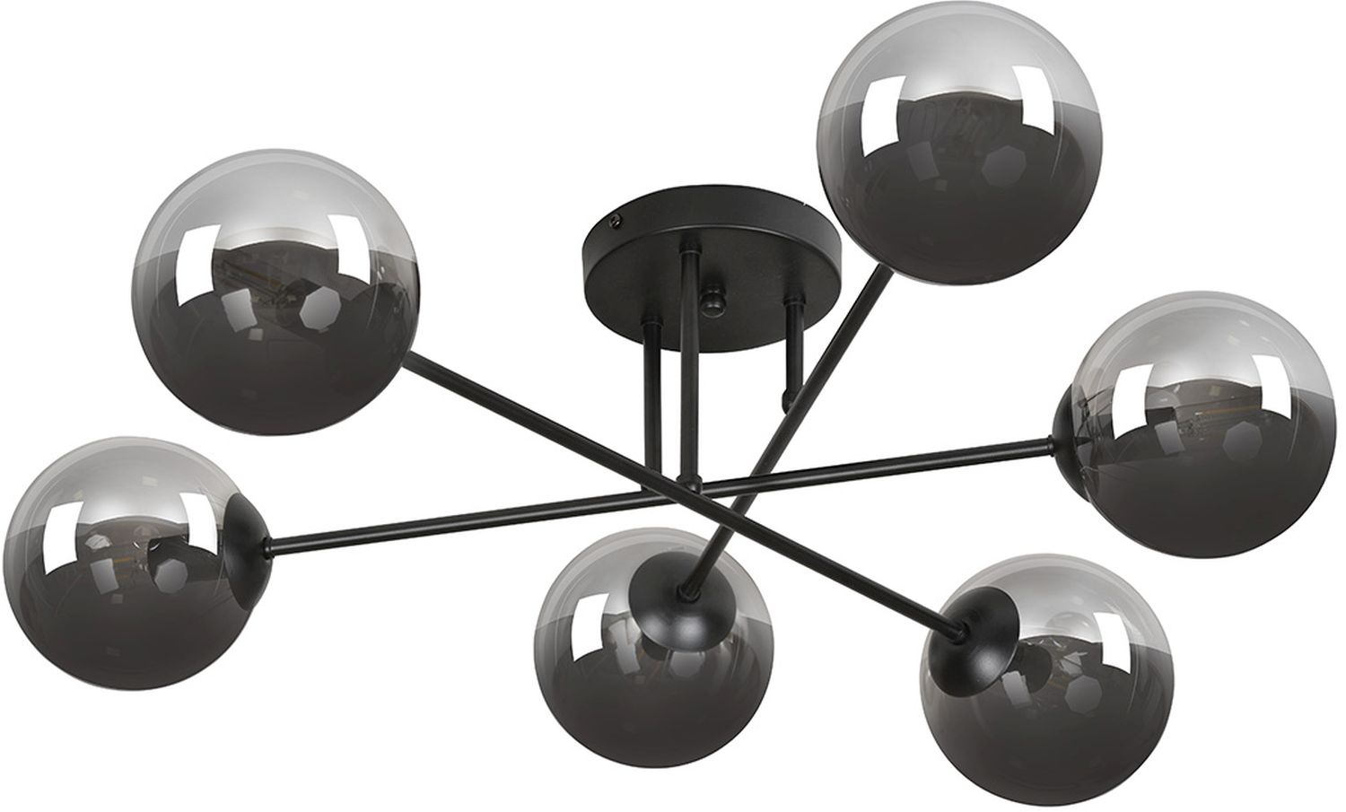 Emibig Brendi plafondlamp 6x10 W zwart-grafiet 832/6B