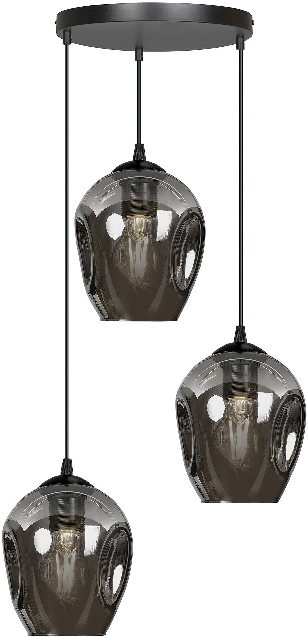 Emibig Istar hanglamp 3x15 W zwart-grafiet 680/3PREM