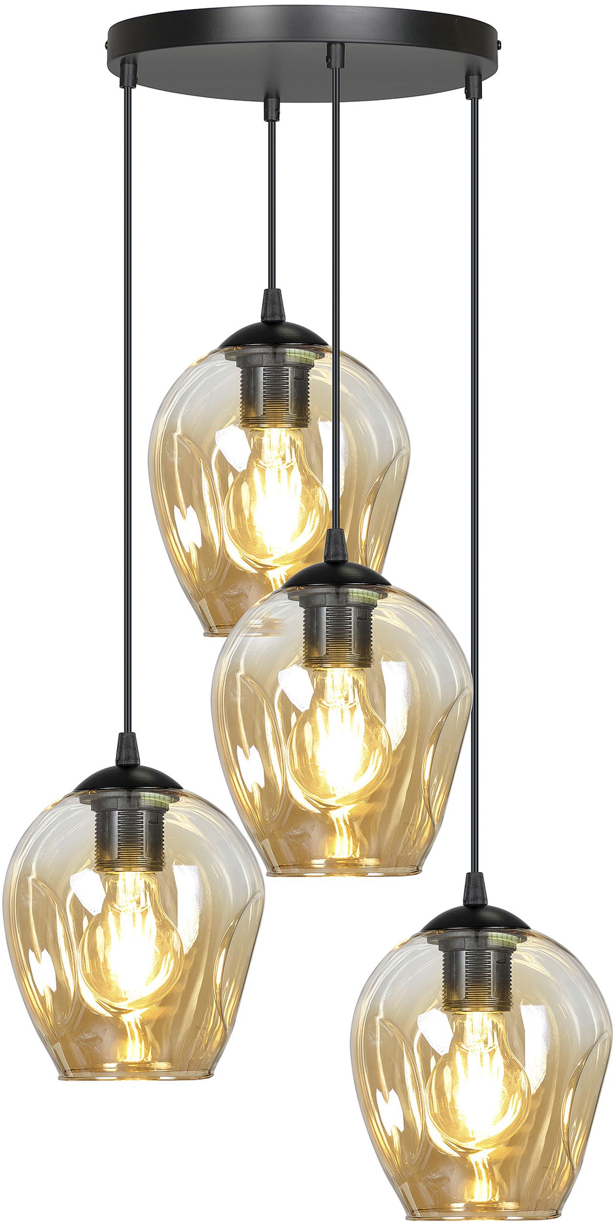 Emibig Istar hanglamp 4x15 W zwart-amber 681/4PREM
