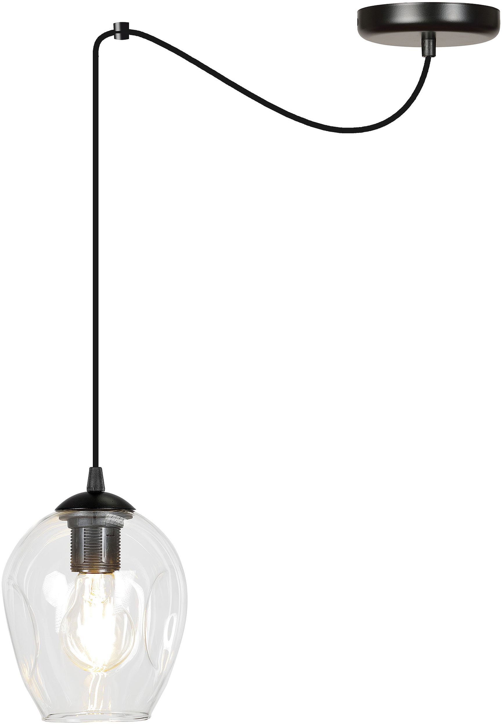 Emibig Level hanglamp 1x15 W zwart-doorzichtig 756/1