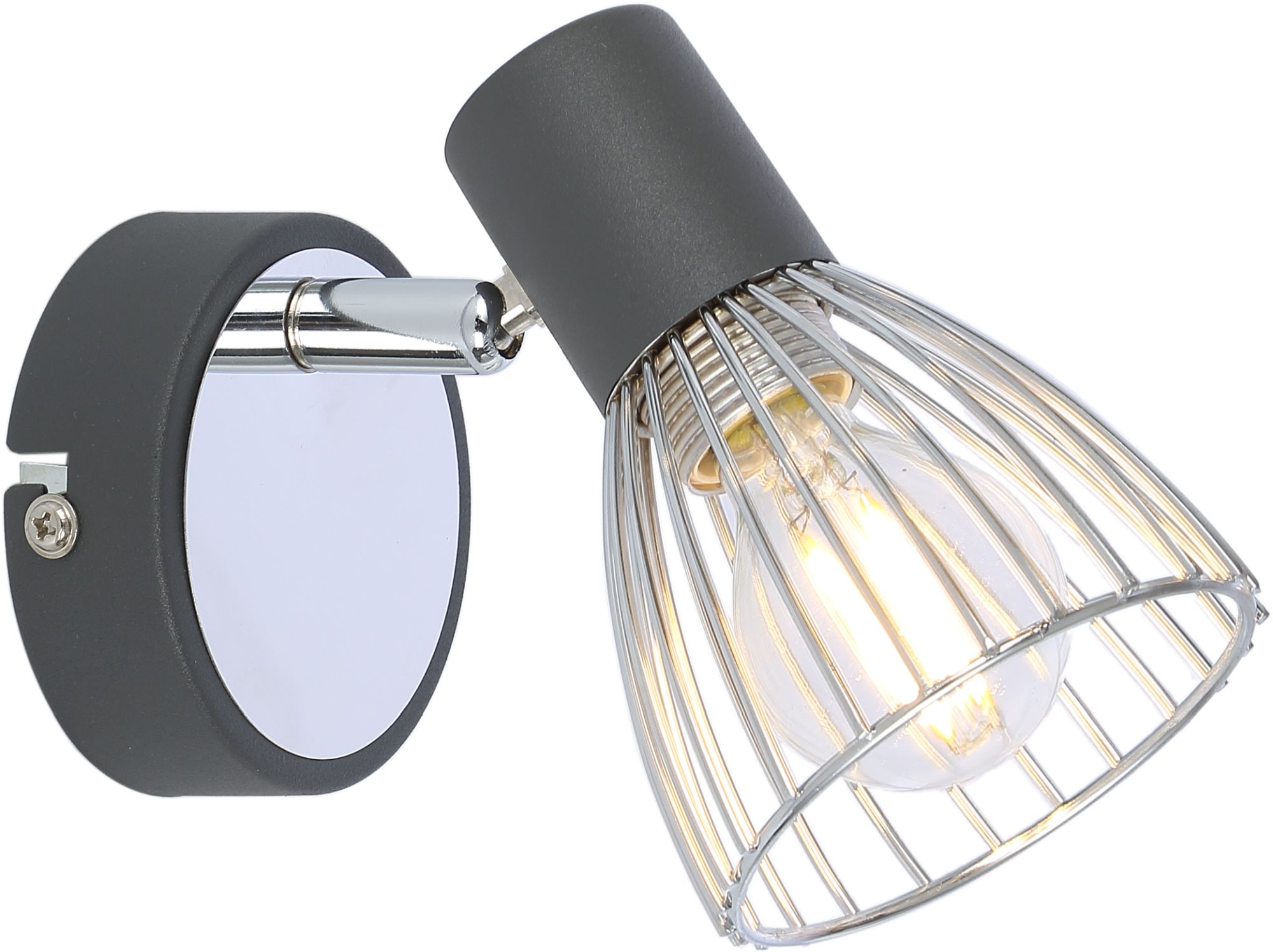 Candellux Modo wandlamp 1x40 W zwart-chroom 91-61515