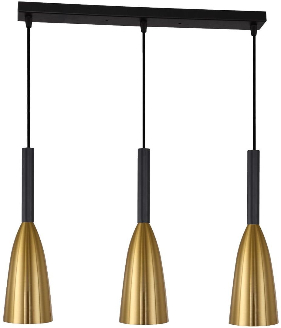 Light Prestige Solin hanglamp 3x60 W zwart-gouden LP-181/3LGD