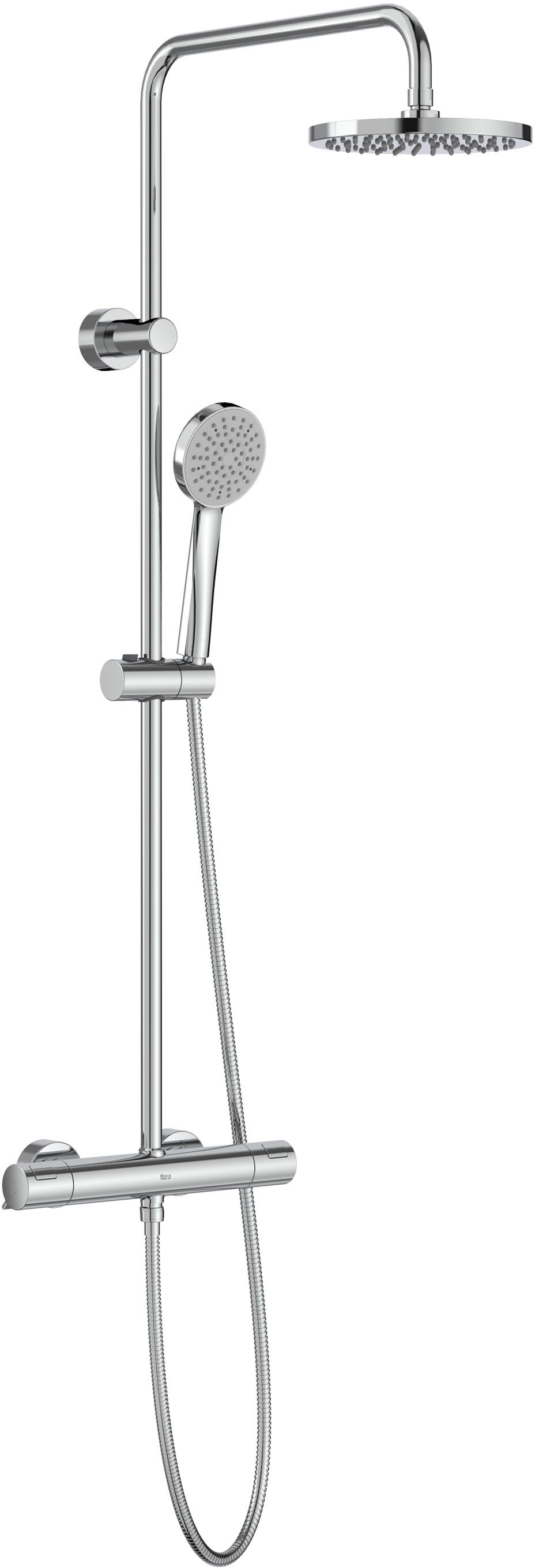 Roca Victoria doucheset wand met thermostaat met regendouche chroom A5A9F18C00