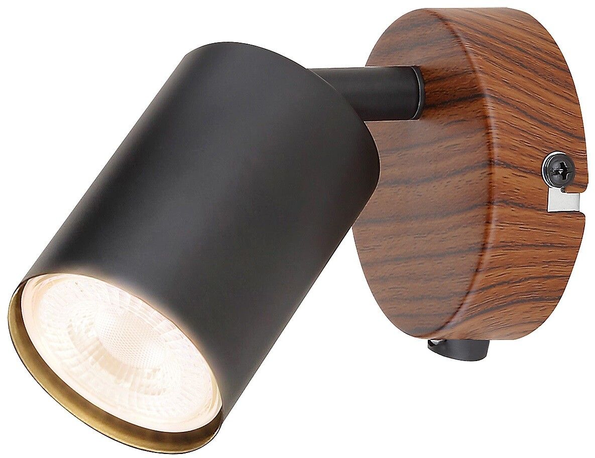 Rabalux Edmund wandlamp 1x25 W zwart-hout 5295
