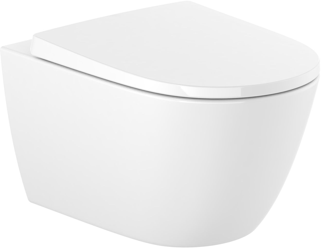 Roca Ona toiletpot met softclose toiletbril hangend zonder kraag wit A34H688000