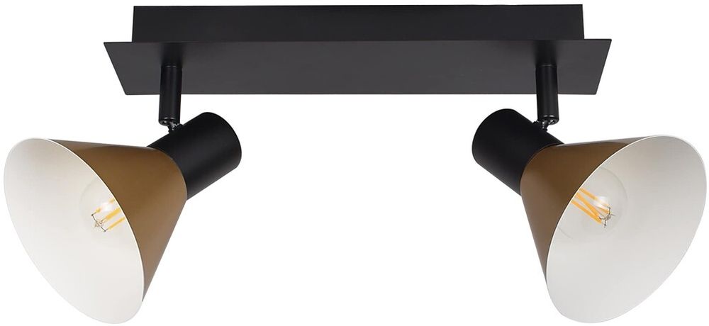 Rabalux Alvaro plafondlamp 2x40 W zwart-gouden 3158