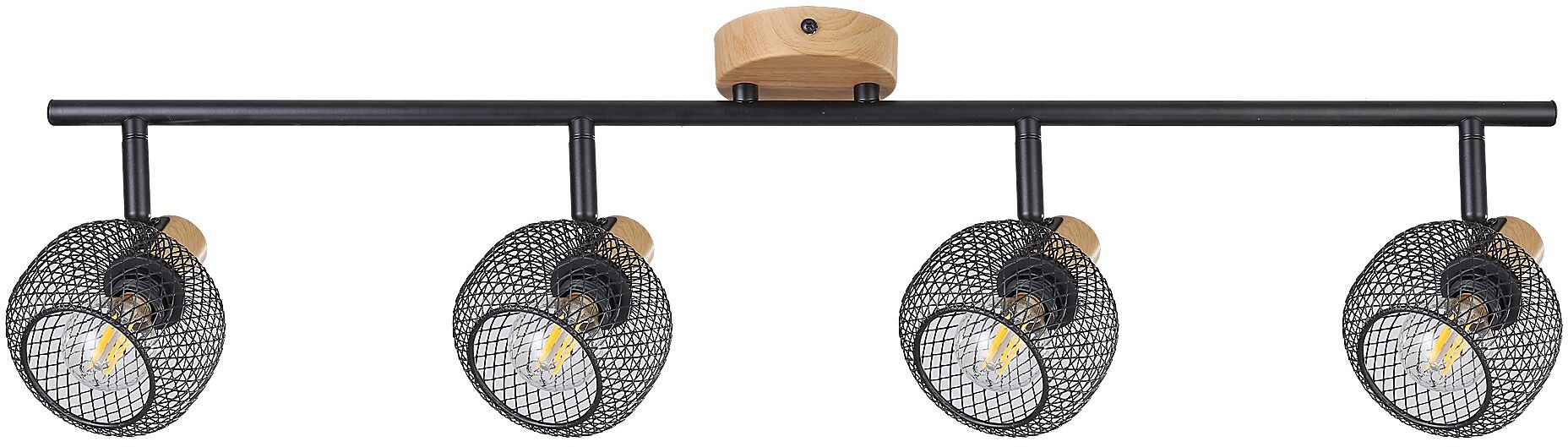 Rabalux Grendel plafondlamp 4x40 W zwart-hout 3130