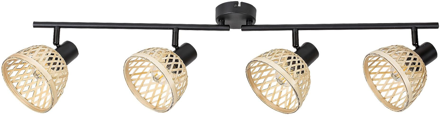 Rabalux Rattan plafondlamp 4x15 W zwart-beige 3136